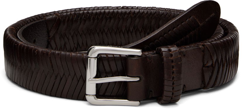 Bälten LEMAIRE LEMAIRE Woven Leather Belt Brun | AC1235 LL0172