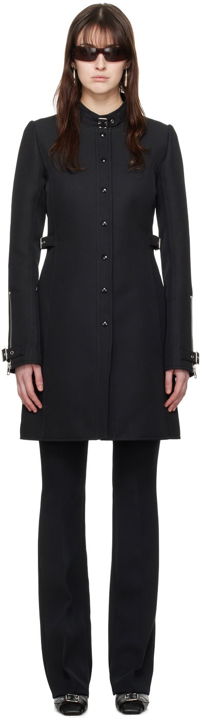 Rockar Courrèges Buckle Detail Coat Svart | 124CMA137PL0077
