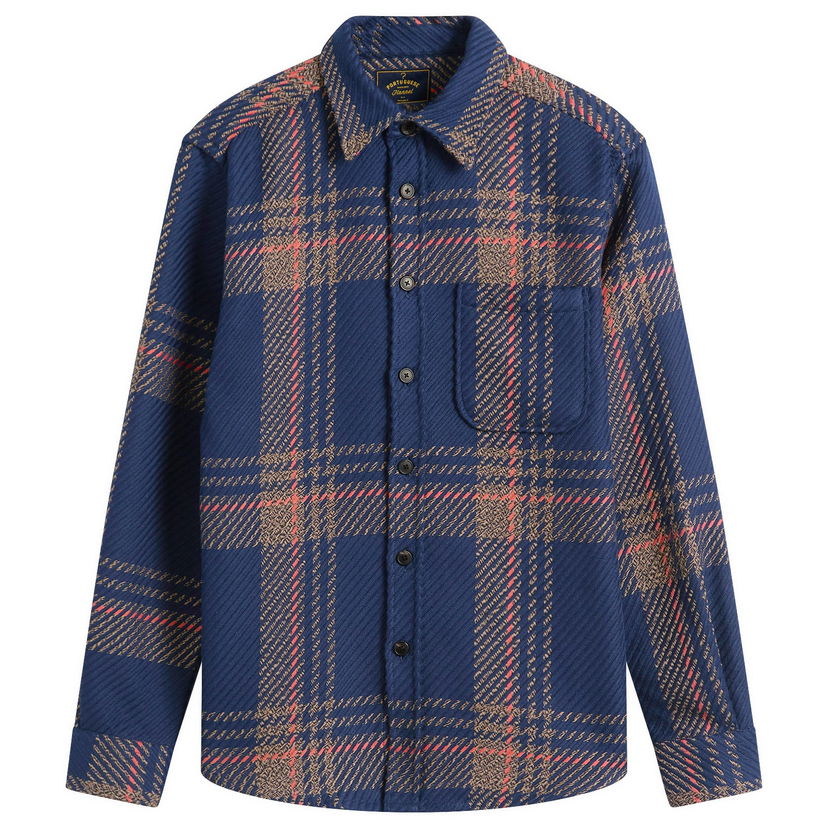 Skjorta Portuguese Flannel Upper Overshirt in Blend, Size Small Flerfärgad | AW25077-NVB
