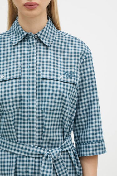 Klä MAISON KITSUNÉ Maison Kitsuné Double Pocket Mini Oversize Dress Blå | NW01620WC5015, 3