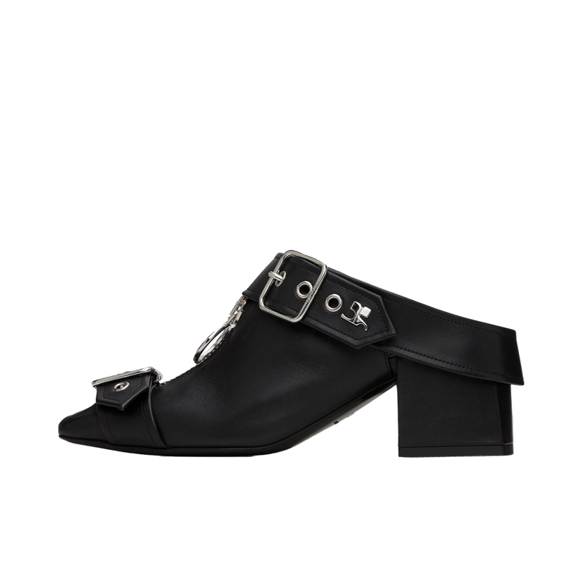 Sneakers och skor Courrèges Leather Mules With Buckle Svart | 124SCS096CV0027
