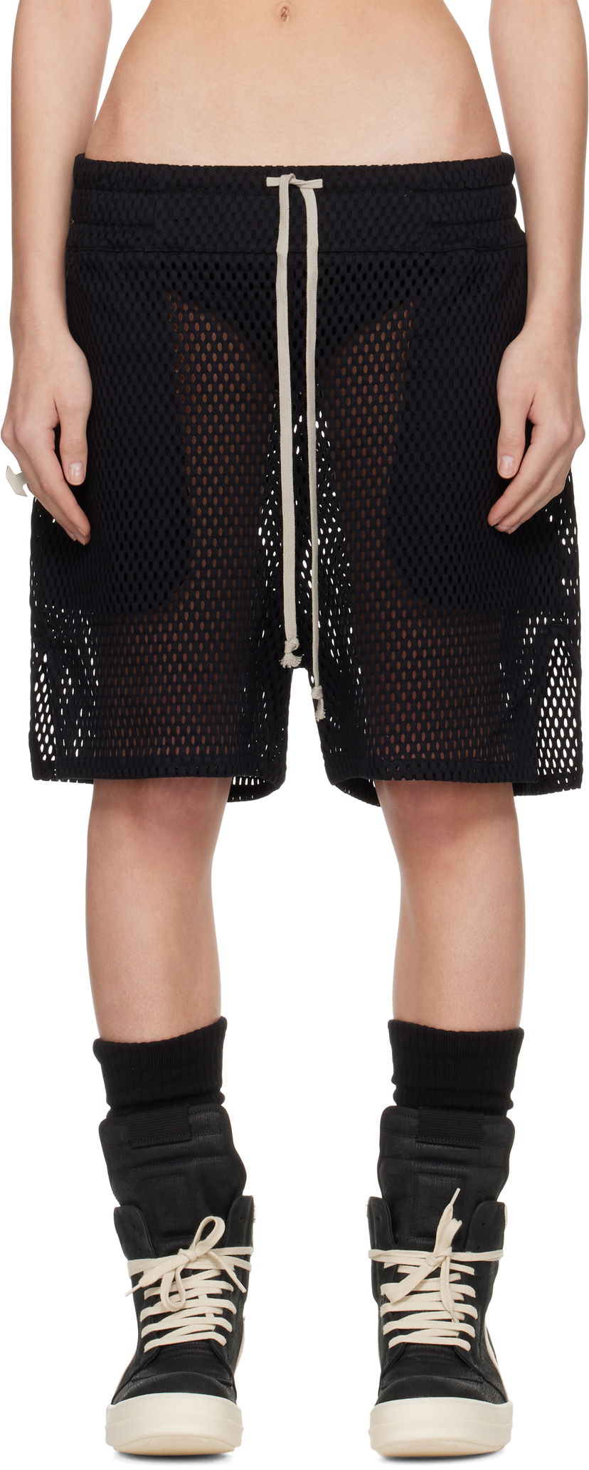 Shorts Rick Owens Rick Owens Champion Edition Mesh Shorts Svart | CW01E1682 CHONET
