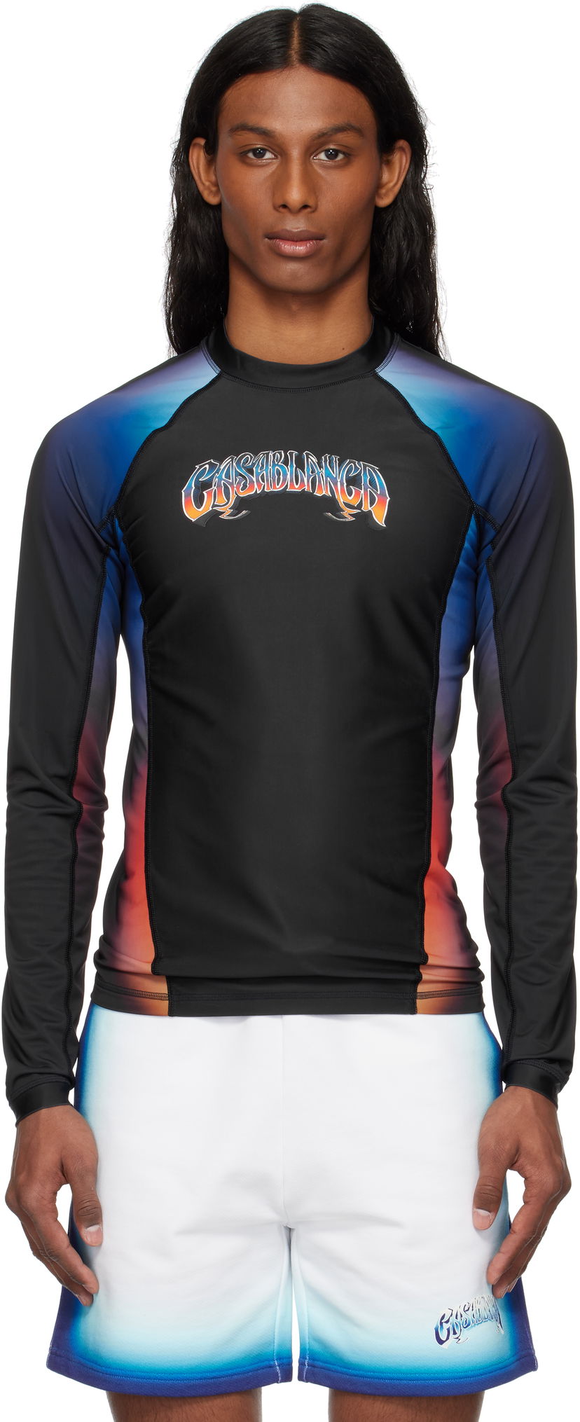 T-shirt Casablanca Casablanca Gradient Rashguard Svart | MS25-SWM-040-01