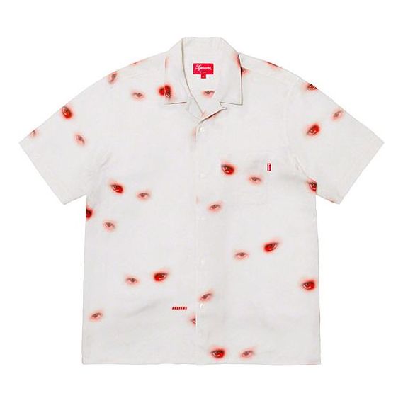 Skjorta Supreme Eyes Print Rayon Shirt Vit | SUP-FW19-176
