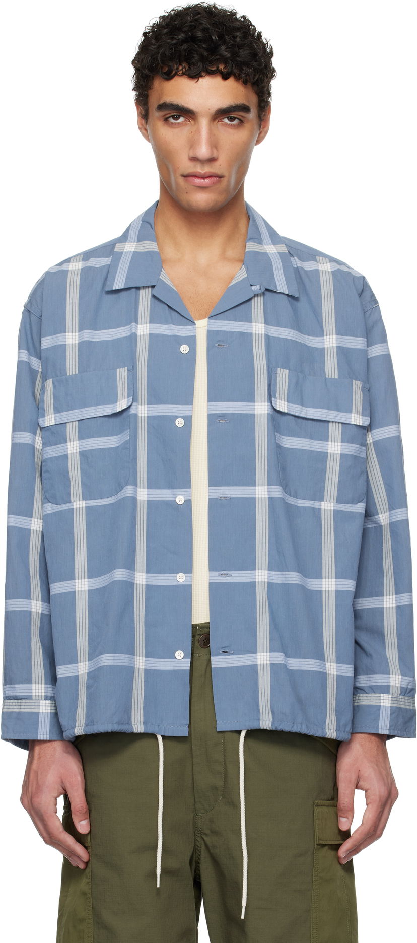 Skjorta NANAMICA nanamica Palaka Check Camp Collar Shirt Blå | S25SG024U