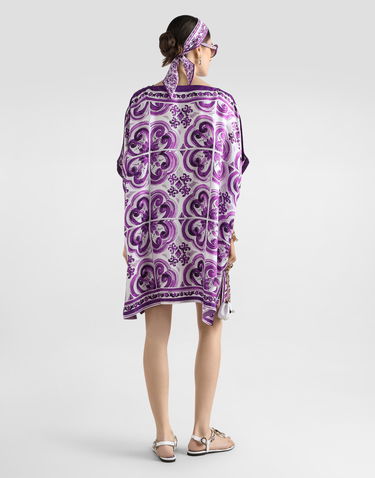 Klä Dolce & Gabbana Dolce & Gabbana Majolica-Print Twill Kaftan Purpur | F6TTETHI1TKIP3TN, 2
