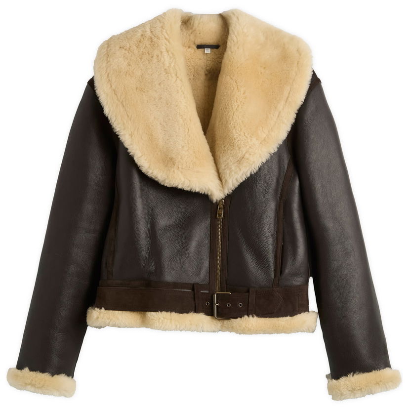 Jacka JW Anderson JW Anderson Aviator Shearling Jacket, Size Small Brun | LJ0059-LT0123-685