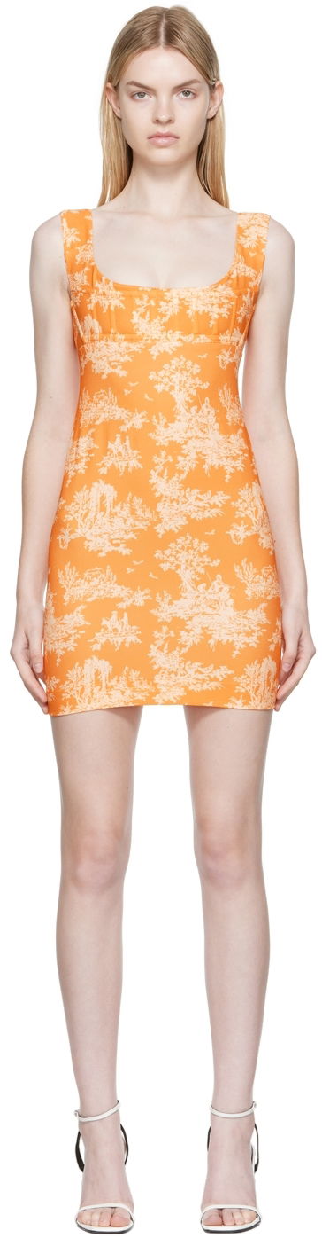 Klä Miaou Miaou Vivi Toile Print Mini Dress Orange | 5022-CL-CMT-SCR