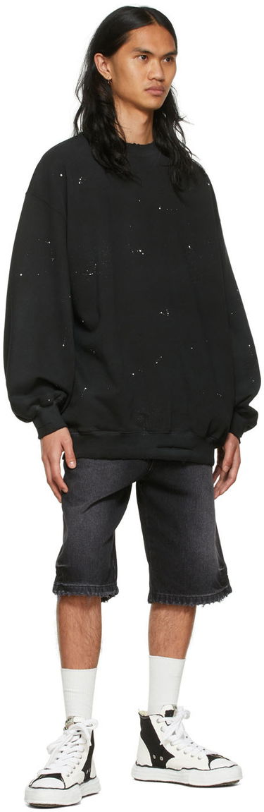 Sweatshirt We11done We11done Paint Splatter Sweatshirt Svart | WD-TS1-22-620-U-BK, 3