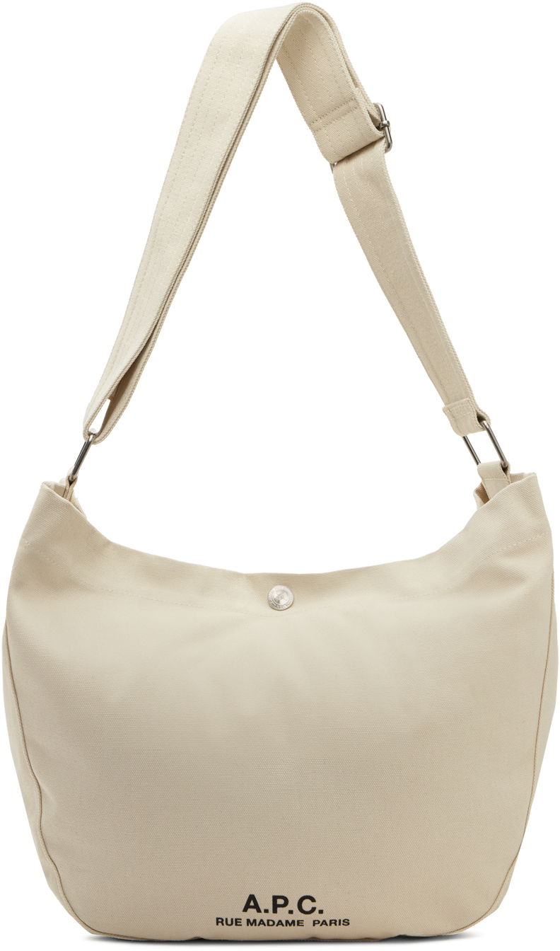 Handväska A.P.C. Off-White Journal Satchel Bag Beige | PSAJZ-M61939